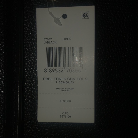 Coach 57107 Turnlock Gold Chain Tote 27 In Pebble Leather Black Bag - Picture 4 of 4